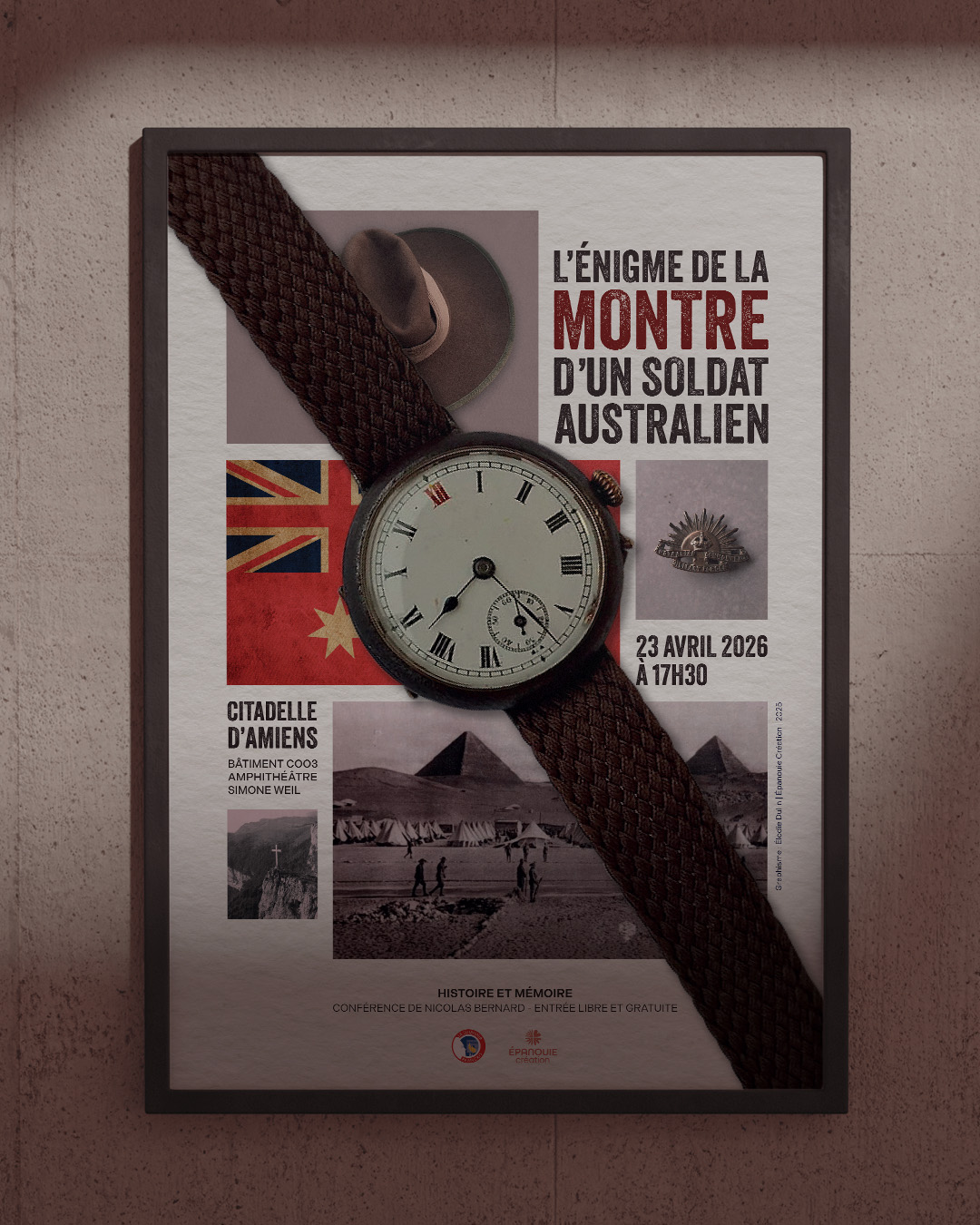 affiche-énigme de la montre affiche-poilu-officier-cheminot-resistant-deporte-dachau